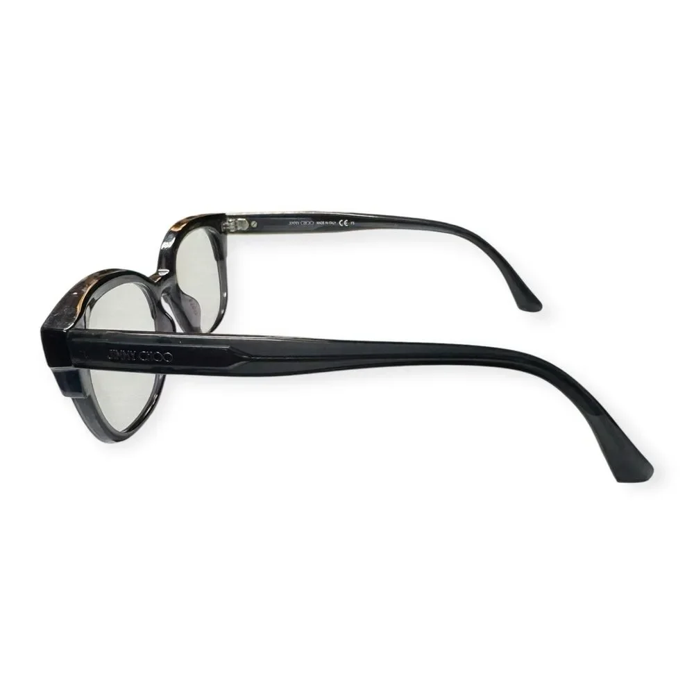 Jimmy Choo JC177 Eyeglasses Cat Eye‎ Dark Gray Silver Glitter Frames 51-17-145mm